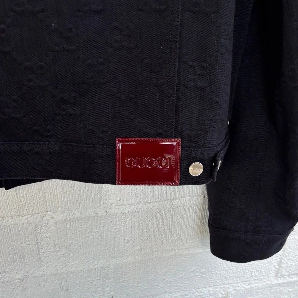 Gucci GG Logo Denim Jacquard jacket sz 54/XXL